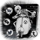 Skeleton Scooter Riding Launcher Theme APK