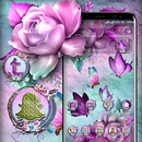 Pink Purple Rose Butterfly Launcher Theme APK