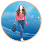 Women in Jeans Photo Frame أيقونة