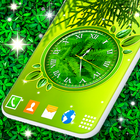 Forest Leaves Clock Wallpaper آئیکن