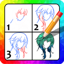 How to draw anime hair step by step APK