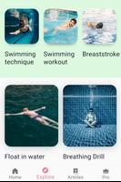 学习 游泳 教训 应用程序 海报