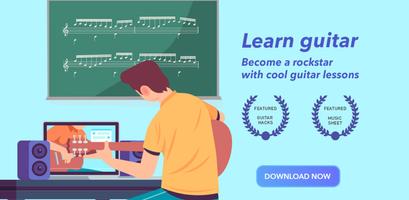 Learn guitar chords پوسٹر