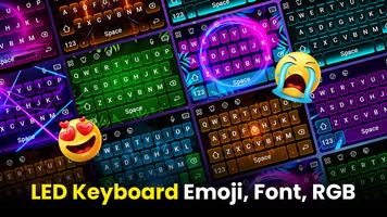 Neon LED Keyboard Emoji, RGB Affiche