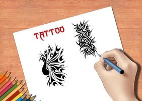 Рисовать татуировки постер