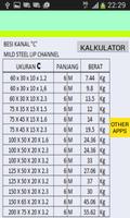 برنامه‌نما Kalkulator Tabel Berat Besi عکس از صفحه