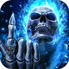 Blue Flaming Skull icono