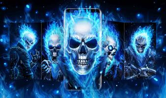 Blue Flaming Skull اسکرین شاٹ 1