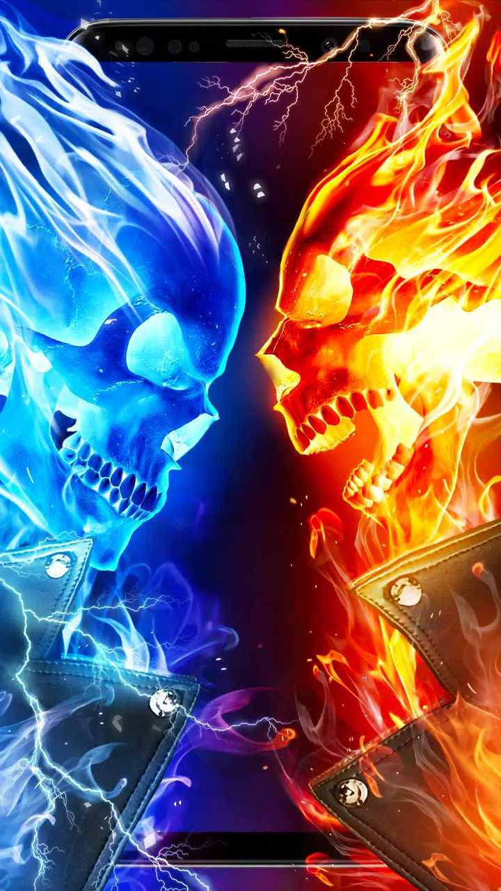 Blue Flame Skull Wallpaper
