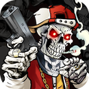 Graffiti Gun Skull Live Wallpapers APK