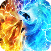 Ice Fire Wolf Wallpaper Themes