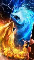 پوستر Ice Fire Wolf