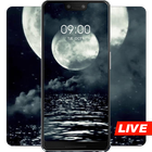 Night sea surface moon live wallpaper-icoon