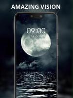 Night sea surface moon live wallpaper poster