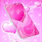 Pink Hearts Live Wallpaper icône