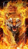 Огненный тигр Живые обои постер