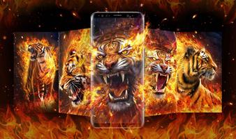 Огненный тигр Живые обои скриншот 2