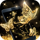 Mariposa del oro papel pintado en vivo icono