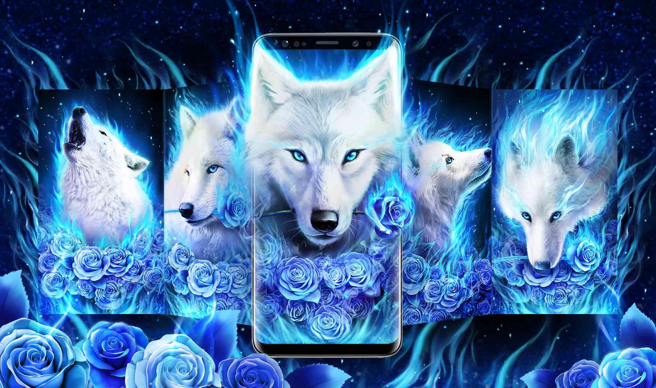 白狼和蓝玫瑰动态壁纸安卓下载 安卓版apk 免费下载