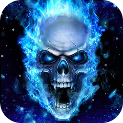 Blue Fire Skull Live Wallpaper APK download