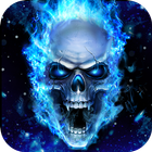 Blue Fire Skull icon