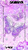 Violet diamant Papillon Fond d'écran en direct Affiche