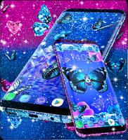 Blue glitz butterfly wallpaper تصوير الشاشة 3