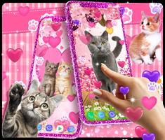 Cute pink kitty live wallpaper capture d'écran 1