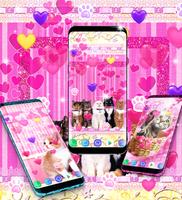 Cute pink kitty live wallpaper Ekran Görüntüsü 2