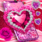 Diamond rose glitter wallpaper آئیکن