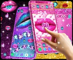 Glitter lips live wallpaper Cartaz