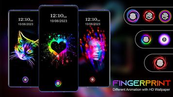Neon Fingerprint Animation 4k poster
