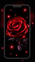 Неоновые красные розы живые обои постер