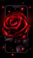 Неоновые красные розы живые обои скриншот 3