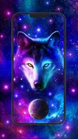 Wolf am Nachthimmel Live Hintergrund Screenshot 1