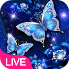 Shiny Blue Butterfly Live Wallpaper icône