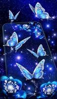 Shiny Blue Butterfly Live Wallpaper Affiche