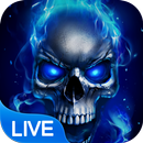 Blue Fire Skull Live Wallpaper APK