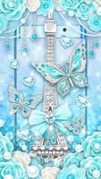 Blue-green Diamond Butterfly Live Wallpaper poster