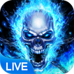 ”Blue Fire Skull Bone Live Wallpaper