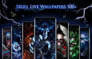 Blue Fire Skull Bone Live Wallpaper โปสเตอร์