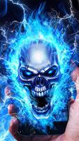 Blue Fire Skull Bone Live Wallpaper capture d'écran 1