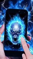 Blue Fire Skull Bone Live Wallpaper اسکرین شاٹ 2