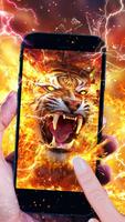 Horrible Fire Tiger Live Wallpaper 스크린샷 1