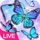 papillon néon scintillant vivre fond d'écran APK