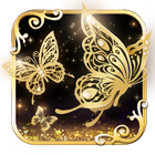 Роскошные Золотые бабочки Живые обои иконка