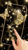 Роскошные Золотые бабочки Живые обои постер