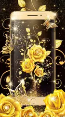 Gold Diamond Rose Live Wallpaper APK download