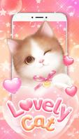 Lovely Pink Cat Live Wallpaper Affiche