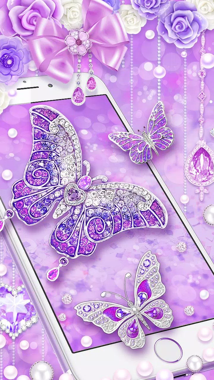 Tải xuống APK Bướm kim cương tím sống hình nền cho Android